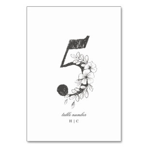 Table 5 Beautiful Floral Sketched Wreath Wedding Number