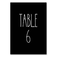 Table 6 Rae Dunn Pottery Black Table Card