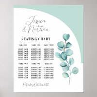 Table 6 Seating Plan Wedding Eucalyptus Leaves