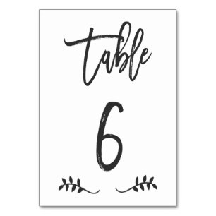 Table 6   Simple Black Handwriting Brushed Laurel Number