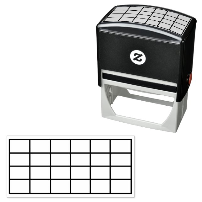 Table 6 x 4 Grid Editable Box Personalised Office Self-inking Stamp (In Situ)