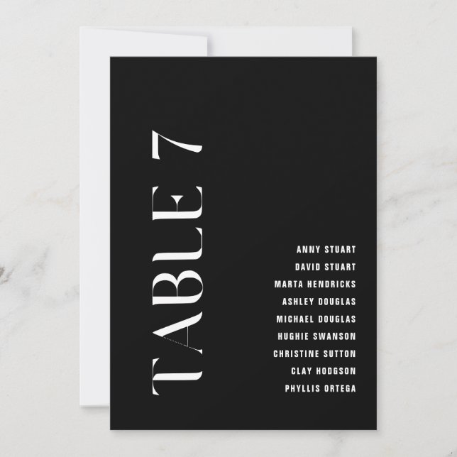 Table 7 Modern Bold Wedding Table Number (Front)