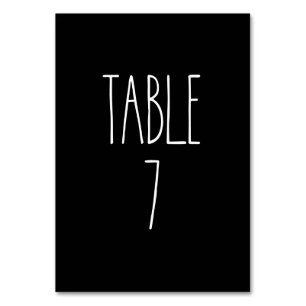 Table 7 Rae Dunn Pottery Black Table Card