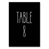 Table 8 Rae Dunn Pottery Black Table Card