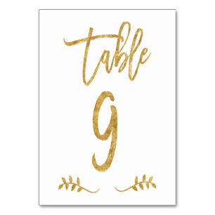 Table 9   Elegant Gold Handwriting Brushed Laurel Number