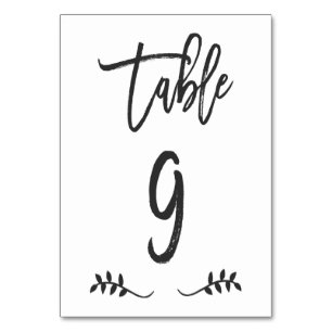 Table 9   Simple Black Handwriting Brushed Laurel Number