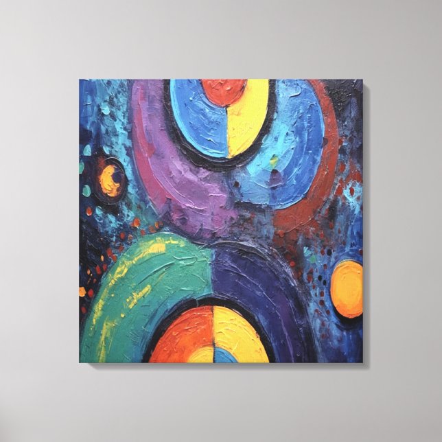 Table Abstract Painting in Canvas Dance Colors (Front)