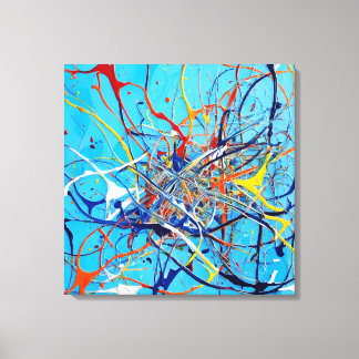 Table Abstract Painting in Cosmic Fluidity Canvas Print