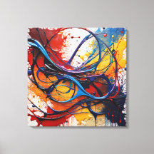 Table Abstract Painting in Cosmic Harmony Canvas