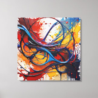 Table Abstract Painting in Cosmic Harmony Canvas Print