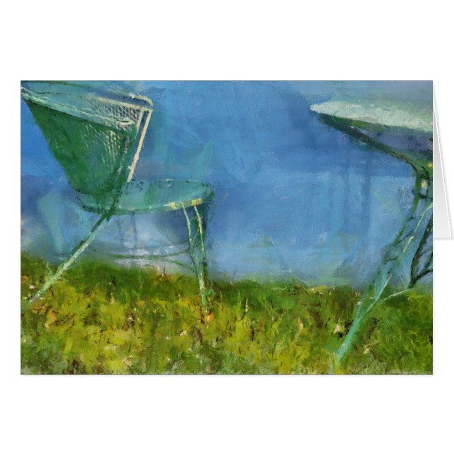 Table and Chair Artwork Greeting Card (Front Horizontal)