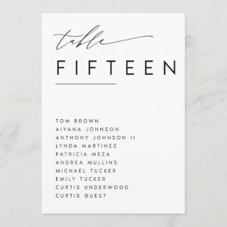 table assignments programme
