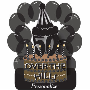 Table/Cake Topper- Happy 50th Birthday Cutout Standing Photo Sculpture