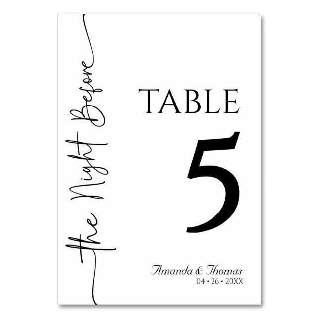 Table Card (Front)