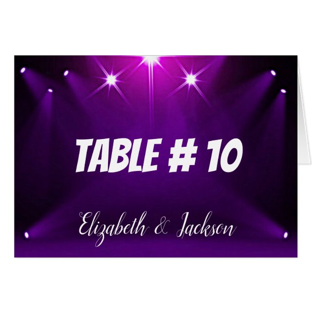 Table Card #10 - In the Spotlight Wedding / Party (Front Horizontal)