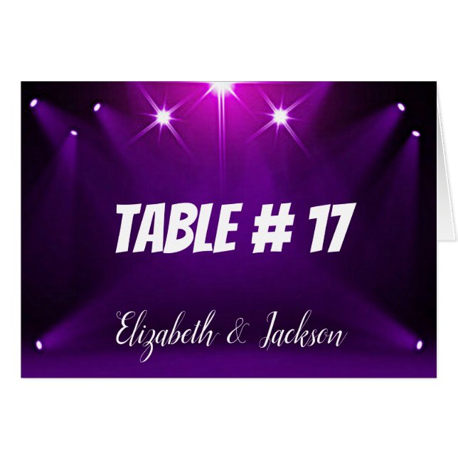 Table Card #17 - In the Spotlight Wedding / Party (Front Horizontal)