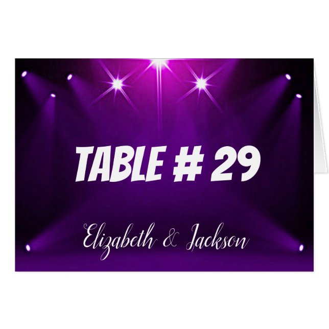 Table Card # 29 - In the Spotlight Wedding / Party (Front Horizontal)