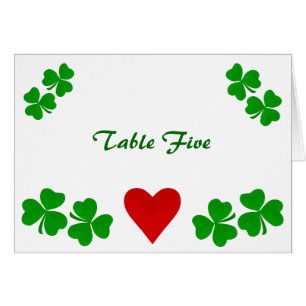 Table Card Irish Shamrock border