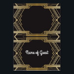 Table Cards Name Of Guest Wedding Art Deco 1920's<br><div class="desc">Art Deco 1920's place cards. Add the name of your guest to these table cards,  fold in half to stand up on your table displays.</div>