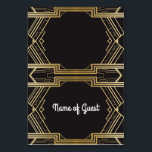 Table Cards Name Of Guest Wedding Art Deco 1920's<br><div class="desc">Art Deco 1920's place cards. Add the name of your guest to these table cards,  fold in half to stand up on your table displays.</div>