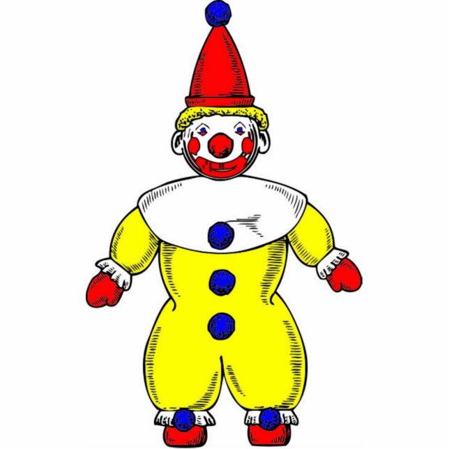 TABLE CENTERPIECE - FUNNY CLOWN - STAND UP DOLLS STANDING PHOTO SCULPTURE (Front)