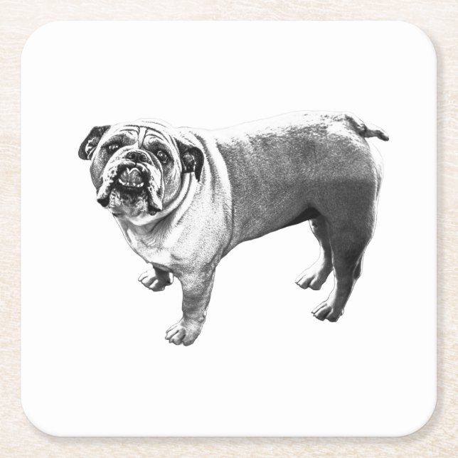 Table Cheer, Stout Smile Square Paper Coaster (Front)