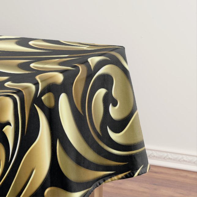 Table Cloth - Drama in Black and Gold (In Situ)
