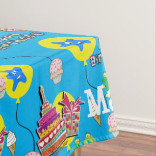 Table Cloth, Happy 10th Birthday, #10 Blue Tablecloth