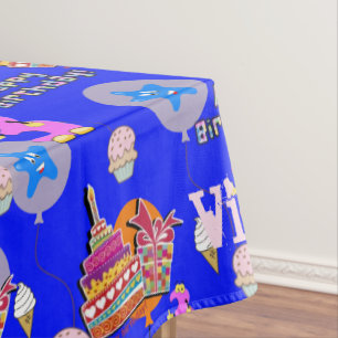 Table Cloth, Happy 3rd Birthday, #3 Blue Tablecloth