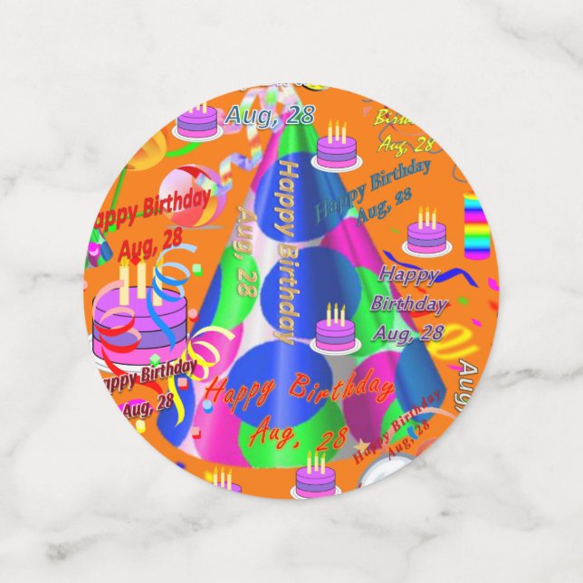 Table Confetti August, 28 Birthday (Medium Back)