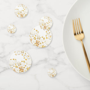 Table Confetti Baby Shower   Teddy Bear Gold