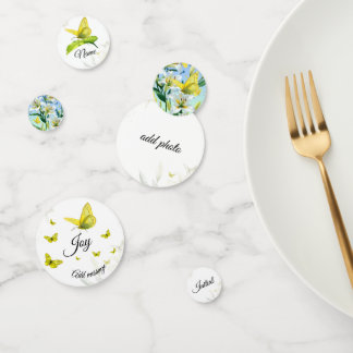 Table Confetti White Lily Yellow Butterfly