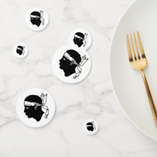 Table confetti with flag of Corsica