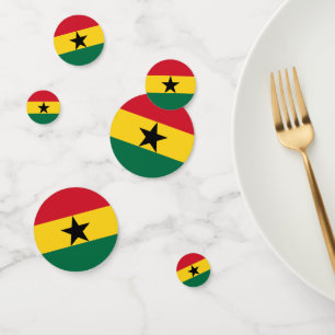 Table confetti with flag of Ghana