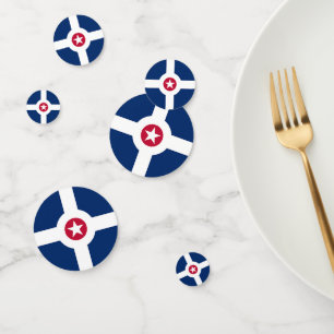 Table confetti with flag of Indianapolis, USA