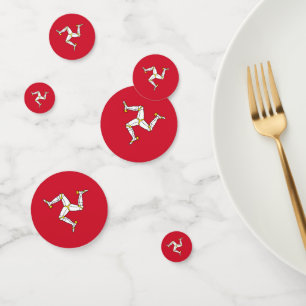 Table confetti with flag of Isle of Man, UK