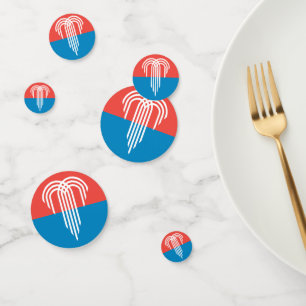 Table confetti with flag of Kansas City, Missouri
