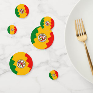 Table confetti with flag of Los Angeles, USA