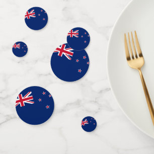 Table confetti with flag of New Zealand