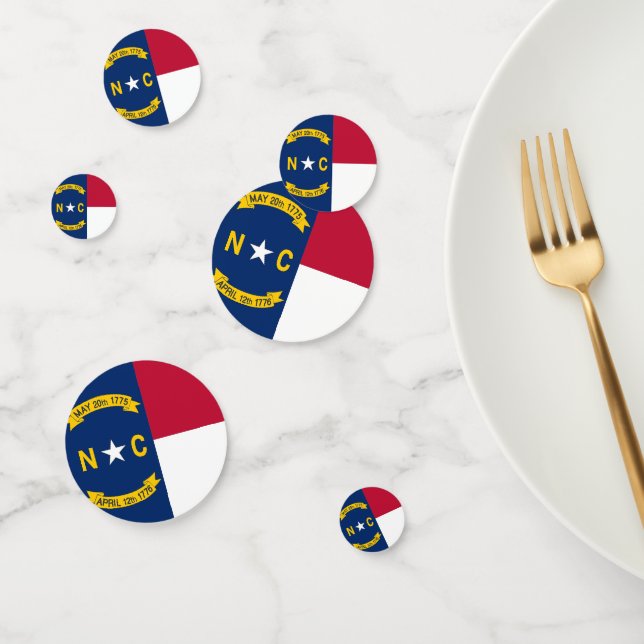Table confetti with flag of North Carolina (Group)