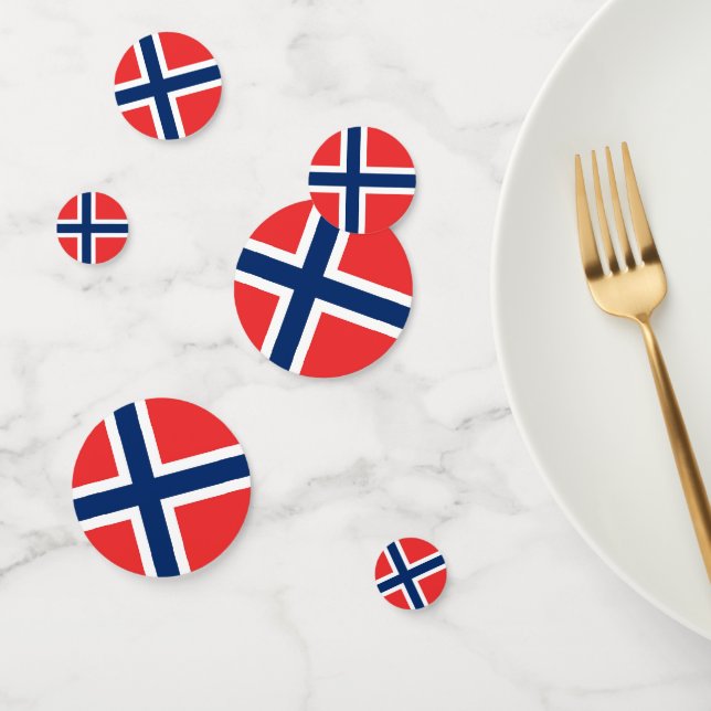 Table confetti with flag of Norway (Group)