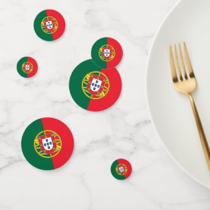 Table confetti with flag of Portugal