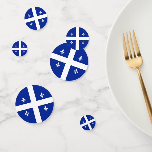 Table confetti with flag of Quebec, Canada (Group)
