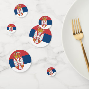 Table confetti with flag of Serbia