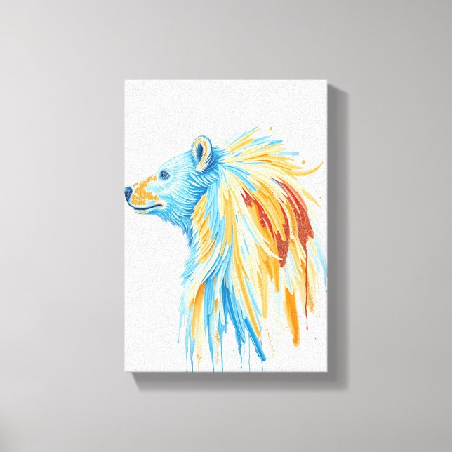 Table Deco ( Bright Bear Profile) Canvas Print (Front)