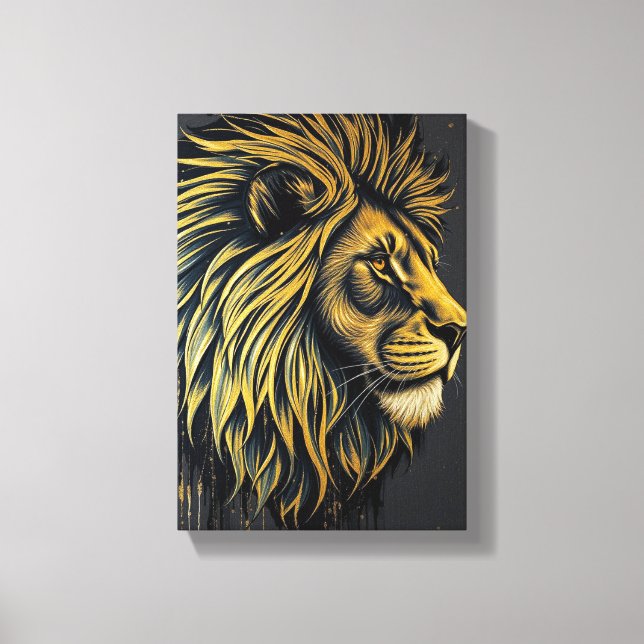 Table Deco (Portrait of a Lion Profile ) Canvas Print (Front)