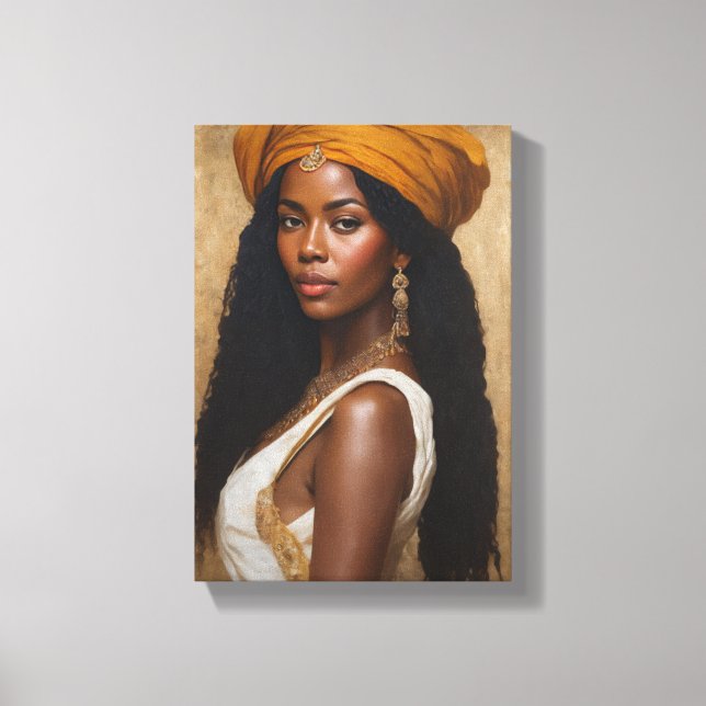 Table Deco (Portrait of an African Beauty) Canvas Print (Front)