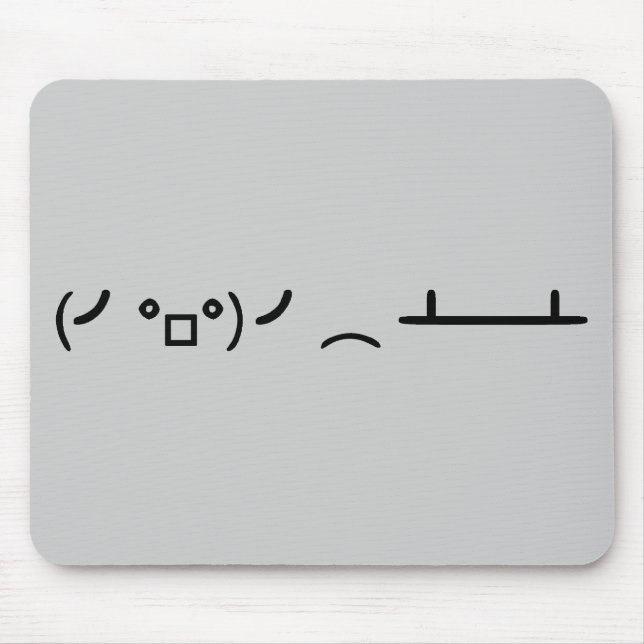 Table Flip Flipping Ascii Emoticon Mouse Mat (Front)