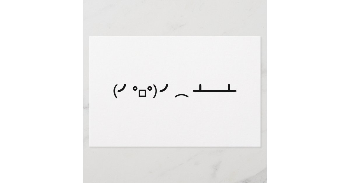 Table Flip Flipping Ascii Emoticon Stationery Zazzle