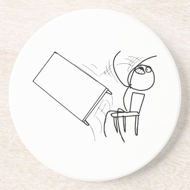 Table Flip Flipping Rage Face Meme Coaster (Front)